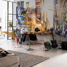 Wallpaper for walls with cities: types, design ideas, photo wallpaper, 3d, color, combination-6