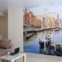 Wallpaper for walls with cities: types, design ideas, photo wallpaper, 3d, color, combination-7