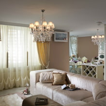 Combined curtains: types, design, ideas of combinations of fabrics, decoration-0