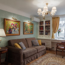 Combined curtains: types, design, ideas of combinations of fabrics, decoration-2