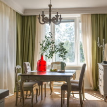 Combined curtains: types, design, ideas of combinations of fabrics, decoration-7