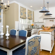 Roman blinds for the kitchen: types, design, colors, combination, decor-6