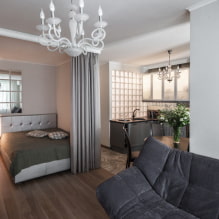 Zoning a room with curtains: pros and cons, types, modern ideas of dividing into two zones-2