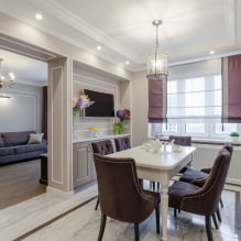 Roman blinds: photo, types, design, fabrics, color, mounting options, combination, decor-5