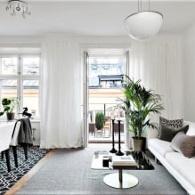 Scandinavian style curtain design: features, types, materials, colors-3