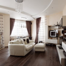 Photo of plasterboard ceilings for the hall: one-level, two-level, design, lighting-2