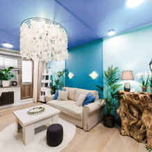 Photo of plasterboard ceilings for the hall: one-level, two-level, design, lighting-9