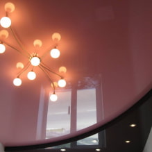 Combined stretch ceilings: combination in color, texture, with other materials, multilevel-1