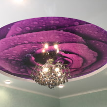 Combined stretch ceilings: combination in color, texture, with other materials, multilevel-5