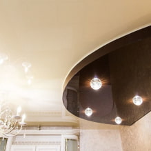 Two-level stretch ceilings: photos in the interior, types, colors, shapes, design, lighting-6