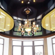 Two-level stretch ceilings: photos in the interior, types, colors, shapes, design, lighting-7