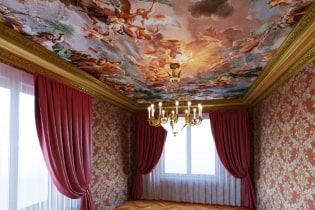 Fabric stretch ceilings: photos, pros and cons, types, design, color, lighting