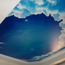 Satin stretch ceilings: pros and cons, types, colors, design, lighting, photos in the interior-2