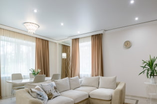 Satin stretch ceilings: pros and cons, types, colors, design, lighting, photos in the interior