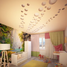 Carved stretch ceilings: types of construction and texture, color, design, lighting-0