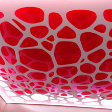 Carved stretch ceilings: types of construction and texture, color, design, lighting-3
