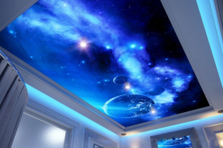 Stretch ceilings with 3d effect: design and drawings, examples in the interior of rooms