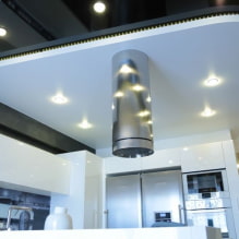 Black and white stretch ceiling: types of structures, textures, shapes, design options-9