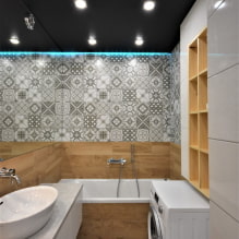 Black stretch ceiling: types, ideas for glossy and matte surfaces, combinations-4