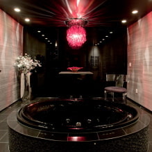 Black stretch ceiling: types, ideas for glossy and matte surfaces, combinations-5