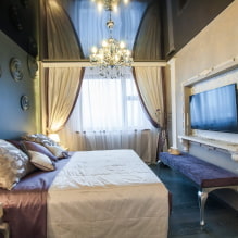 Black stretch ceiling: types, ideas for glossy and matte surfaces, combinations-6