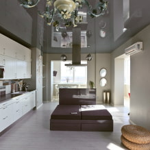 Types of stretch ceilings: materials, texture, color, types of structures, forms-5