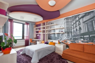 Suspended ceilings: types, materials, forms, design, color, lighting, photos in the interior