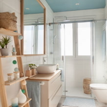 Blue ceilings in the interior: photos, views, design, lighting, combination with other colors, walls, curtains-1