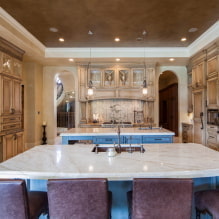 Brown ceiling: design, types (stretch, plasterboard, etc.), combinations, lighting-7