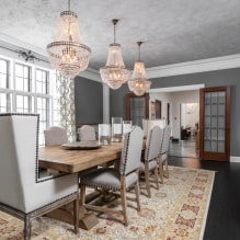 Gray ceiling in the interior: design, views (matte, gloss, satin), lighting, combination with walls-5