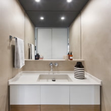 Gray ceiling in the interior: design, views (matte, gloss, satin), lighting, combination with walls-7