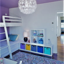 Lilac ceiling: types (stretch, plasterboard, etc.), combinations, design, lighting-1