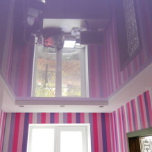 Lilac ceiling: types (stretch, plasterboard, etc.), combinations, design, lighting-4