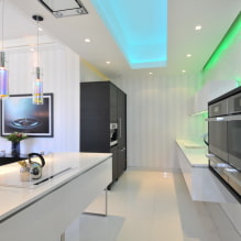 Illuminated ceiling: views by design, light sources, color, examples in the interior-4