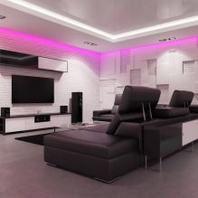 Illuminated ceiling: views by design, light sources, color, examples in the interior-5