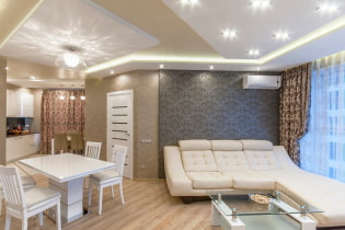 Shaped ceiling: design, types (stretch, plasterboard, etc.), geometric, curved shapes