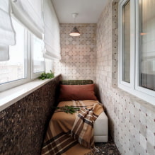 Ceiling decoration on a balcony or loggia: types of materials, color, design, lighting-9