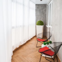 Ceiling decoration on a balcony or loggia: types of materials, color, design, lighting-10