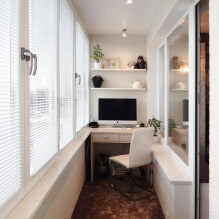 Ceiling decoration on a balcony or loggia: types of materials, color, design, lighting-11