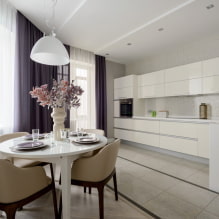 Options for finishing the ceiling in the kitchen: types of structures, color, design, lighting, curly shapes-3