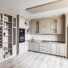 Options for finishing the ceiling in the kitchen: types of structures, color, design, lighting, curly shapes-4