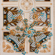 Stained glass ceilings: types of structures, forms, drawings, stained glass windows with illumination-6
