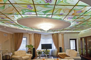 Stained glass ceilings: types of structures, shapes, patterns, backlit stained glass windows