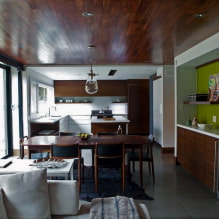 Laminate for the ceiling: color, design options, photo in the interior-11