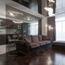 Mirrored ceiling in the interior - design ideas for stretch and suspended structures-5