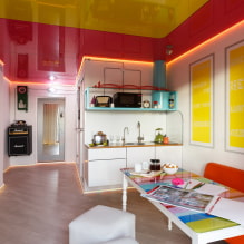 How to choose stretch ceilings: photos, types, colors, drawings, decor, original forms, lighting-2