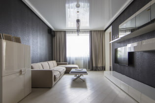 How to choose stretch ceilings: photos, types, colors, drawings, decor, original shapes, lighting