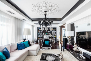 Ceiling design: drawings, shapes, decor, colors, photos in the interior