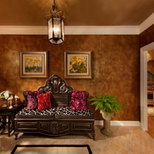 Decorative plaster: photos in the interior, types, design, color, drawings, applications-8