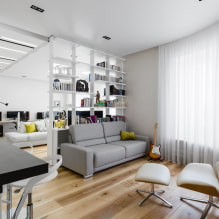 Rack-partition in the interior: types, forms, materials, design, color, filling options-3